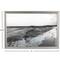 Silver Canvas Ocean Landscape Textured Framed Wall Art with Black & White Accents